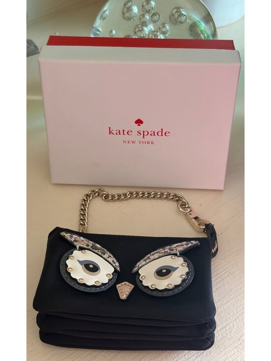 Kate Spade Star Bright Owl Mini Natasha Coin Purse Black - Picture 2 of 9